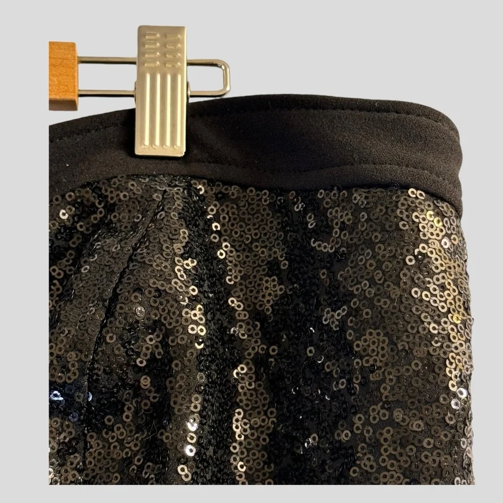 Michel Studio Women’s Dress Size 22 Black Strapless Sequins Tulle Skirt Lined - Picture 3 of 16